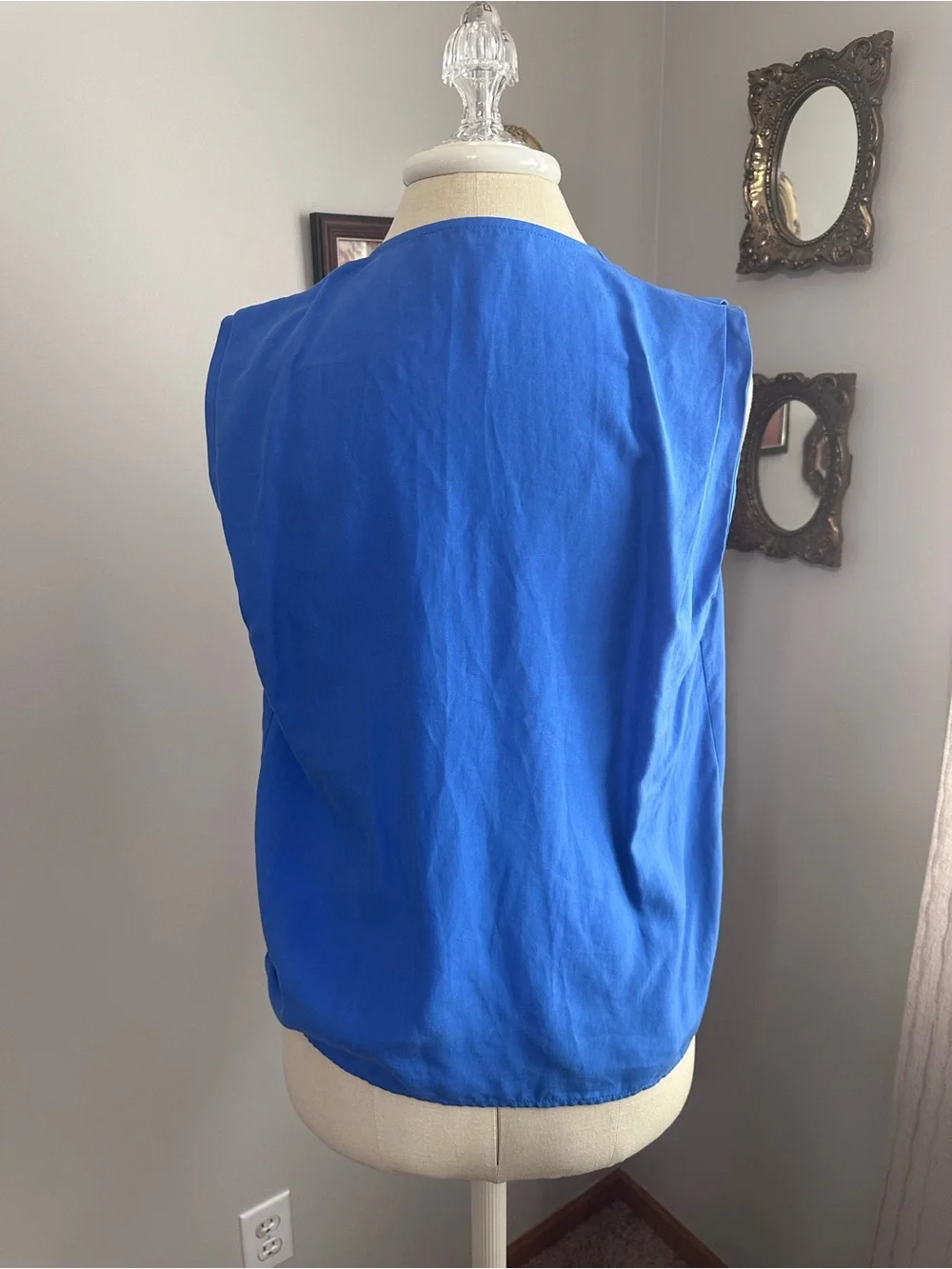 Mango Cobalt Blue Sleeveless Surplice V-Neck Camisole